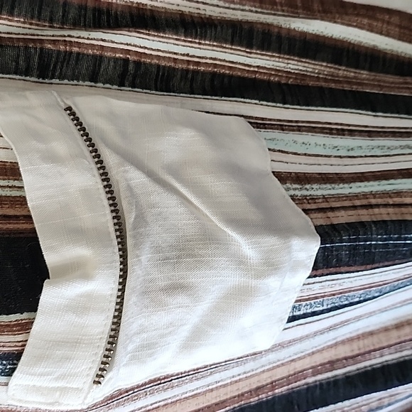 Cato multicolored striped blouse with high low hem and wide scoop neck - Picture 7 of 15